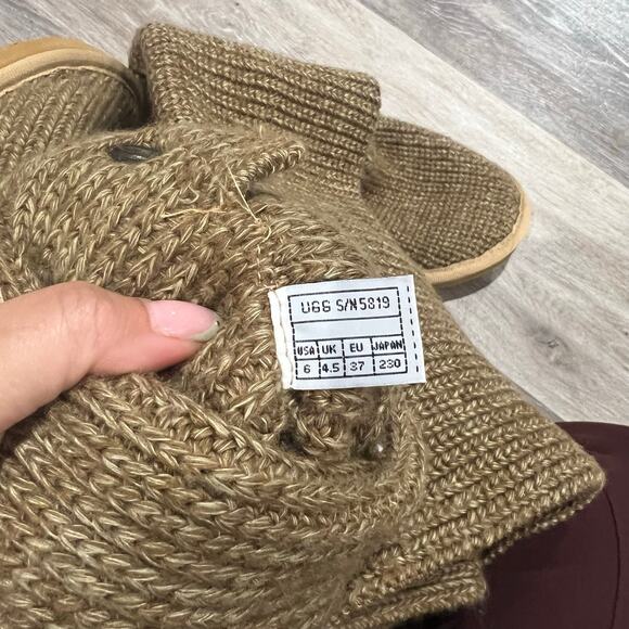 UGG Australia Chestnut Beige Knit Long Boots Size 6 - Picture 8 of 8